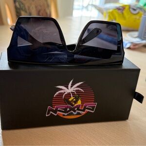 NEXUS Black Sunglasses with Retro Logo